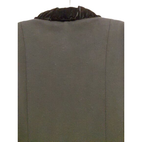 INC International Concepts Jacket Velvet Ruffle Trim Vampire Goth Black Med - Picture 10 of 11